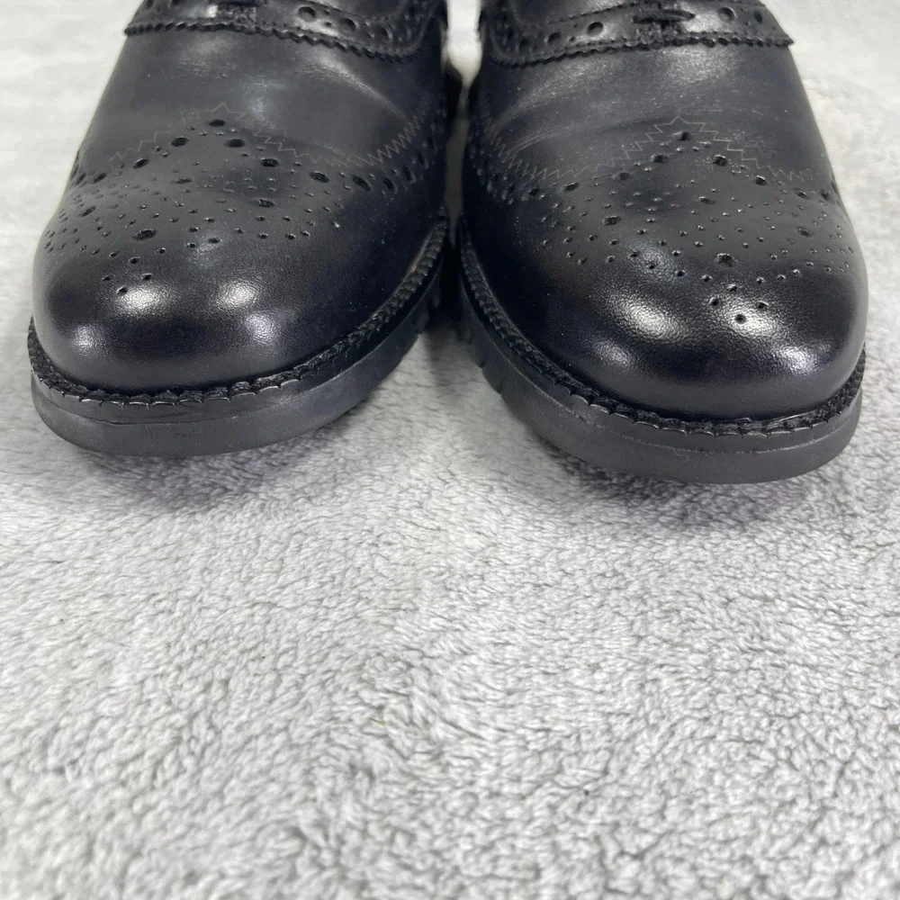 Cole Haan Oxford Men 8 Black Zerogrand Wingtip Brogue Leather Lace Up Comfort